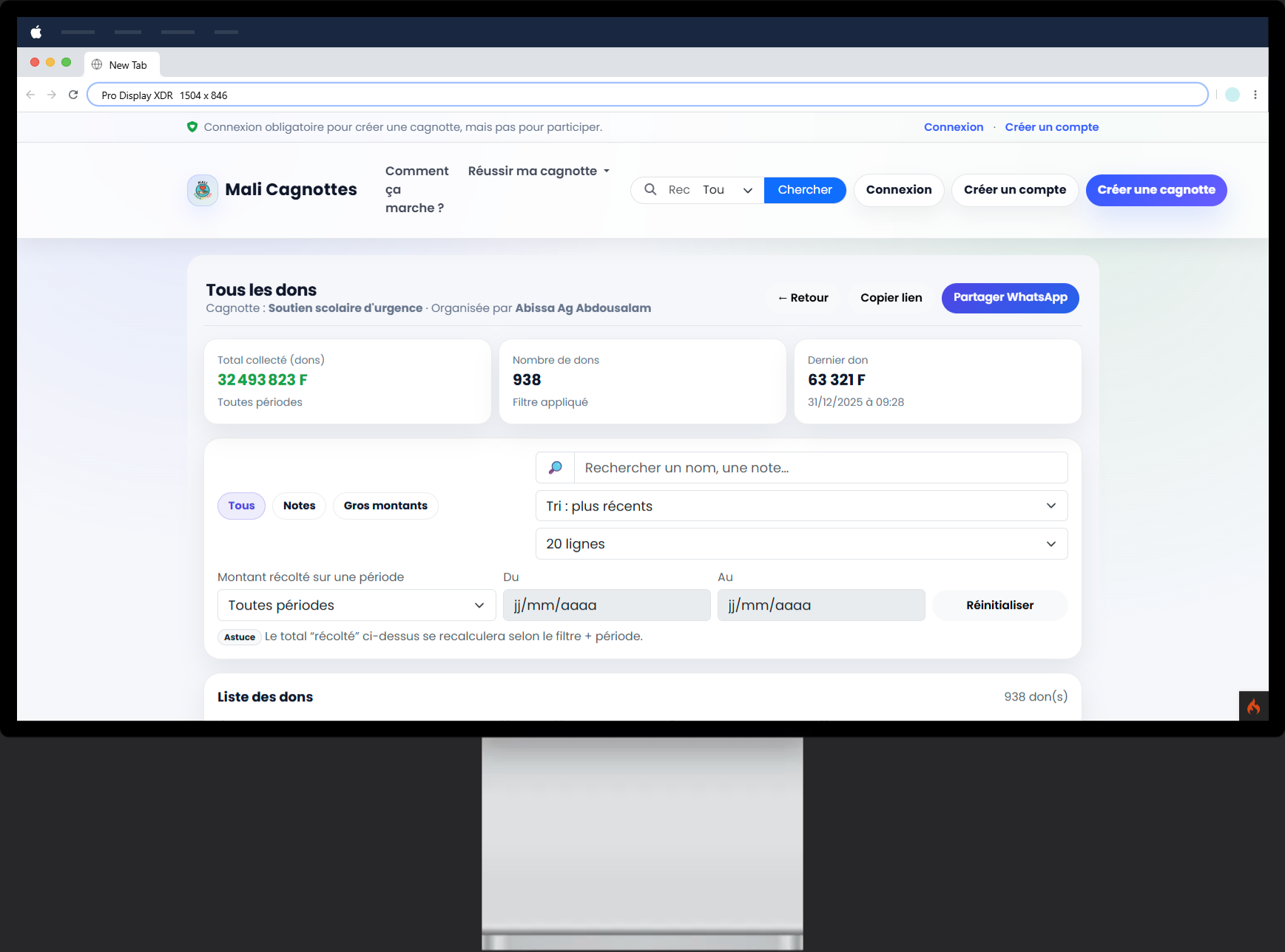 MaliCagnotte - Desktop