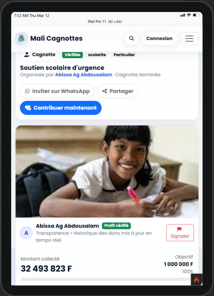 MaliCagnotte - Tablet